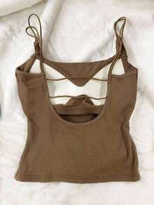 2 piezas Conjunto de camisola sin espalda ajustada para mujer, Camisola sin espalda de verano para mujer, Adecuado para el transporte diario, citas, fiestas, otoño/invierno/verano, Navidad, Año Nuevo, Acción de Gracias, fiestas, bodas, playa, ceremonias de graduación, de moda, elegante, casual, salidas, citas, reservas, transporte, brillante, Día de San Valentín, elegante, vacaciones, casual, Y2K, salidas, ceremonias de graduación y otras ocasiones. - Multicolor - Ver 5