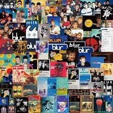 100張 Blur 樂團貼紙組，復古英倫流行音樂專輯貼紙，適用於筆電、吉他、滑板、筆記本與行李箱 DIY 裝飾 - 彩色 - 查看 1