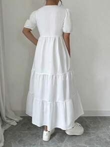 Women Midi Dresses - White - View 2