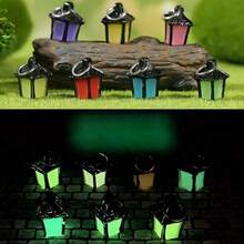 16pcs Mini Decorative Set, Luminous Mini Landscape, Mini Potted Plant Decor, Mini Party Craft, Fairy Style Mini Scene, Magical Garden Decor, Halloween Decor, Fantasy Theme Design, Lightweight & Delicate Accents - Decorative Posts - View 3