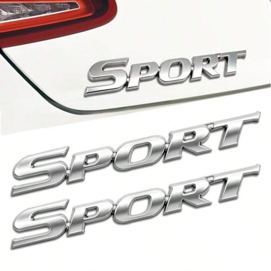 3D Metal Car Sport Sticker Automotive Emblem Badge For Fender Bumper, Sport Edition Decal In Gloss Black With Strong Adhesive, Perfect For Truck SUV Pickup - Bạc - Xem 1