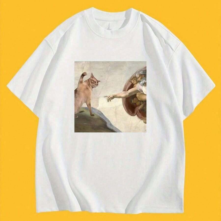 Nueva Colección Casual Verano 2026: Camiseta Blanca con Estampado de Frutas Tropicales, Ropa Casual para Vacaciones en la Playa, Ideal para Vacaciones Informales en Fashion. - Blanco 3 - Ver 1