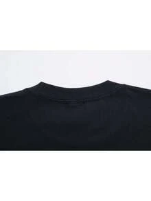 1 Piece Of Joanna Farm Egg Print Crew Neck T-Shirt, Loose Fit, Available In All Sizes, With A Modern Printed Design, Suitable For Casual Activities And Everyday Wear, Available In Black, White, Red, Grey, Green, Sand, Navy And Pink, 180g 100% Cotton. - 黑色 - 查看 3