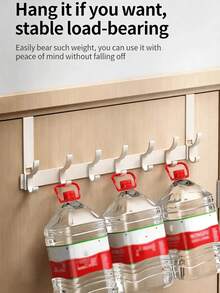 Door Hook Storage Rack & Towel Rack, Bathroom Door Back Coat Rack, Sturdy & Durable No-Drill Door Hook, Easy Installation, Multi-Function Hook, Suitable For Bathroom And Bedroom, Space-Saving, Easy To Install, Suitable For Bedroom And Bathroom,Bedroom Room Decor,Back To School - Multicolor - View 3