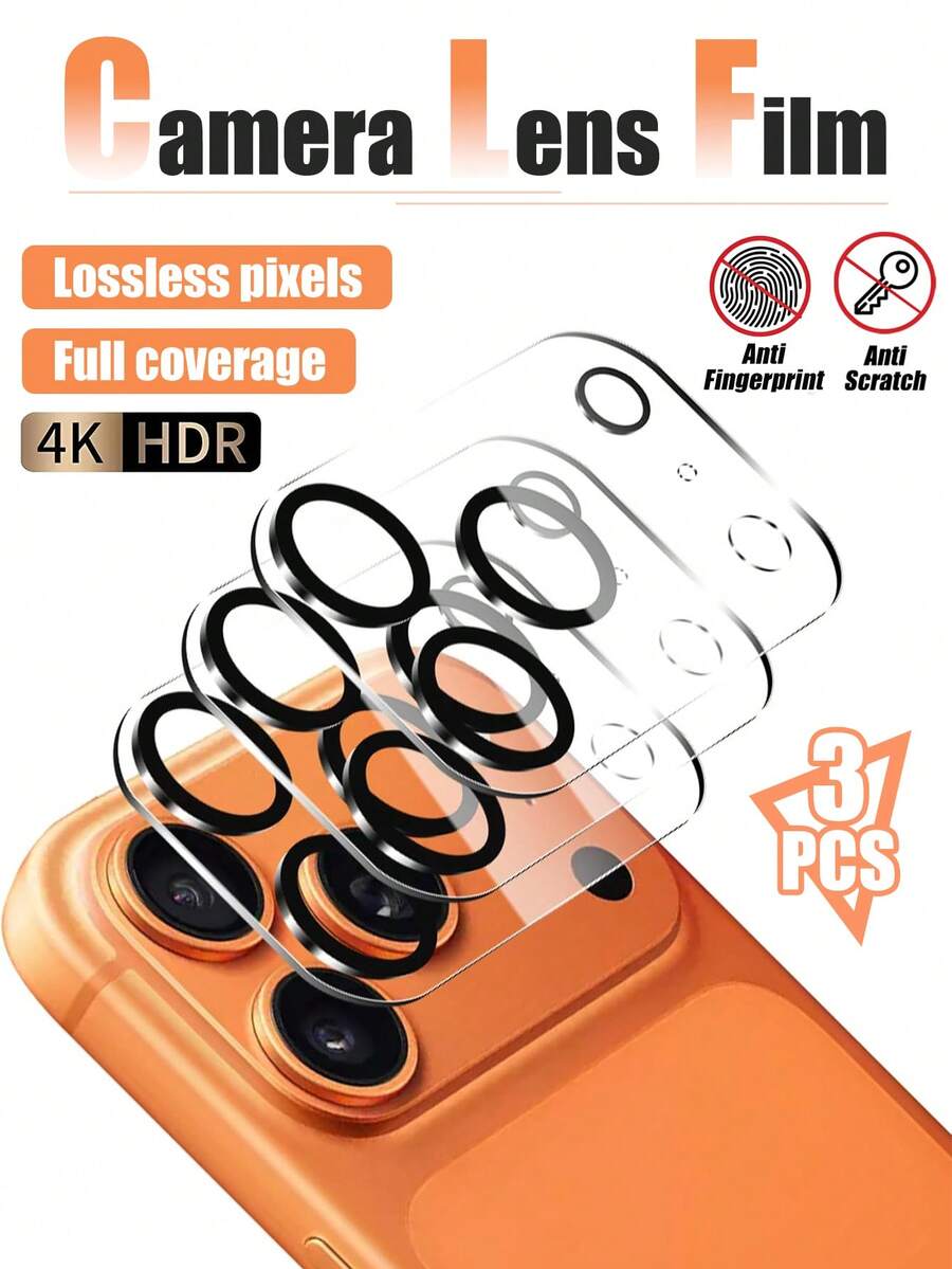 3件組 - 超高清相機鏡頭保護貼,相容於 17 Pro Max/17 Pro,9H 強化玻璃,適用於手機殼,防刮耐磨,無氣泡精準貼合,防塵防指紋,高清透明無失真。相容於 17 Air/17E/17/16 Pro Max/16 Pro/16 Plus/16/16E/15/14/13/12/11。必備日常鏡頭保護配件,送給家人和朋友的完美禮物。 - 無色 - 查看 1