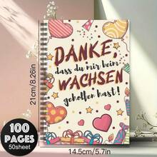 1本「Danke Für Alles」教師感謝線條筆記本－教育工作者告別禮物，適合學年結束、教師感謝、日記規劃與學生組織學校用品 - I - 查看 2