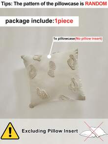 1pc Bohemian Style Khaki Leopard Print Tufted Polyester Pillowcase, Minimalist Farmhouse Decor Throw Pillow Cover, Suitable For All Seasons, Soft & Breathable, Machine Washable, Home Decor, Pillow Insert Not Included - Khaki - View 4
