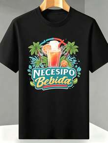 Men Plus Size T-Shirts - Black - View 1