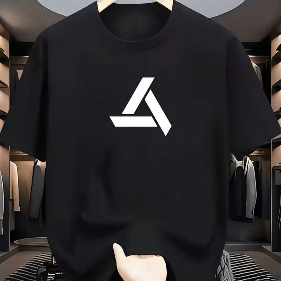 Printed T-Shirt For Men And Women - Black - View 1