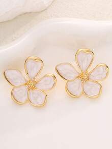 17KM 8/2pcs Simple Elegant Oil Drop Floral Earrings Set, Suitable For Women, Couples, Sisters, Summer Holiday, Date, Daily Casual, Party, Wedding, Gift For Mom, Friends - Multicolor - View 8