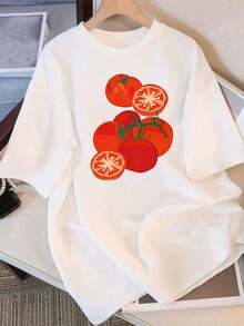 Premium Quality Pure Cotton T-Shirt, Soft To The Touch, Loose Fit, Crew Neck, Versatile, Comfortable And Casual For Women, Youthful, Vibrant, Short Sleeves For Everyday Wear, Style That Goes With Everything. Gift Idea. - 白色 - 查看 6