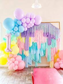 117er Set Pastell-Regenbogen-Ballonbogen-Girlande, Macaron-farbene Ballons in Blau, Lila, Grün und Gelb, DIY-Bogen-Girlanden-Set für Geburtstags-, Babyparty-, Hochzeits-, Gender-Reveal- und Jahrestags-Dekorationen - Übersicht 4