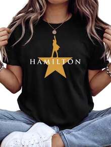 It Could Be Worse, Funny Phrase, Women's Casual Crew Neck Short Sleeve T-Shirt, Humorous Slogan T-Shirt, Loose Fit Summer T-Shirt - 黑色 4 - 查看 1