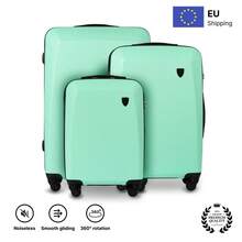 Bộ 3 hoặc 4 vali hoặc chọn vali có sẵn các kích thước 28", 24", 20", 18" inch / Kích thước xấp xỉ 75 x 50 x 30 cm hoặc 68 x 41 x 25 cm hoặc vali xách tay 55 x 40 x 20 cm hoặc vali xách tay 50 x 34 x 18 cm với bánh xe có thể tháo rời / Chất liệu ABS+ cao cấp, vali xách tay có khóa kết hợp và 4 bánh xe xoay 360°, vali có bánh xe cho các hãng hàng không phổ biến, vali du lịch nhỏ có bánh xe có thể tháo rời, hành lý du lịch bền bỉ / Màu sắc PLOVER: Xanh ngọc, Đen, Than chì, Đỏ, Vàng - Màu xanh ngọc - Xem 16