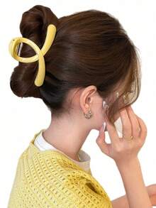 1/2pcs Korean Style Minimalist Elegant Hair Claw, French Style Rear Head Styling, Suitable For Internet Celebrity, Single Word Hair Clip Suitable For Hundreds Of Hairstyles, Suitable For All Seasons And Daily Use Hair Clip - Multicolor - View 6