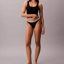 Calvin Klein Calvinklein Icon Logo Thong Underwear  Women  Panties QD5043 - Seeing Stars Black - View 1