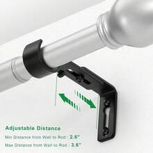 2/3pcs Adjustable Curtain Rod Brackets, Suitable For 1 Inch Diameter Curtain Rods - L-shaped - View 6