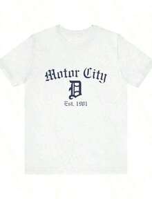 Detroit Tigers Motor City Vintage Graphic T-Shirt, Sportswear, Baseball Apparel, Detroit Tigers T-Shirt For Men And Women, Plus Size, Comfortable, Soft, Crew Neck - 白色 5 - 查看 7