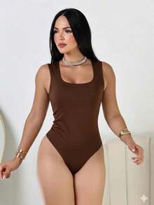 BODY TANK TOP WOMEN'S FASHION - Óxido marrón - Ver 2