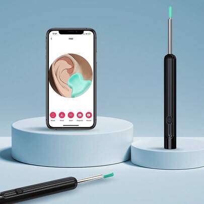 NURSETEK Cámara de inspección de oídos - Kit recargable de limpieza de cera de oídos, con cámara HD y puntas de silicona suave, cuidado suave del oído para el hogar y los propietarios de mascotas