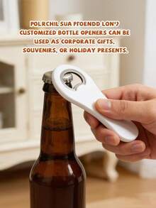 Customizable Laser Engraved Bottle Opener, Support Custom Text/Slogan, Minimalist White Plastic Beer Bottle Opener, Quality Choice For Groomsmen Gift, Wedding, Birthday, Housewarming And Daily Bar Use - Multicolor - View 5