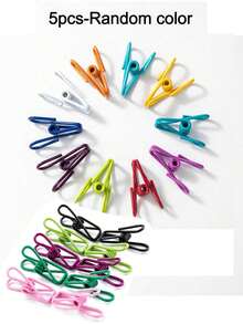1/5/10 piezas Clips de sellado de acero recubierto de PVC de uso múltiple, adecuados para embalaje de alimentos, bolsas de aperitivos, ropa, documentos, zapatos, vaqueros, botas, faldas, trajes de baño, estilo minimalista - Multicolor - Ver 9