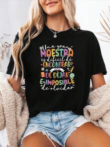 Loriginale Lavraie Lunique 3-Piece Set Of Vintage Floral Print T-Shirts, Casual Short-Sleeved Crew Neck Tops,  Urban Style. New Arrivals For Summer. - 黑色 - 查看 1