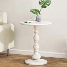 Mesa auxiliar de metal blanco con pedestal mesa de centro para sofá pequeña bandeja de TV para el sofá en la sala de estar y recámara mini mesa de centro es ligera y cómoda de mover 0.47 pulgadas - 1 mesa de hierro blanca mejorada - Ver 9