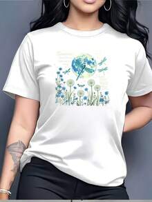 Soft180g Soft Family Tee For Summer Festivals - Moon Dragonfly Design Perfect For Gift, Team Building & MorecuteNew Arrival - 白色 - 查看 6