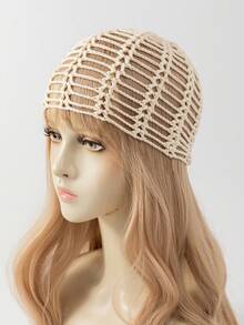 1 chiếc mũ len móc thủ công nhẹ, thời trang mùa xuân/thu dành cho nữ, phù hợp với phong cách boho hàng ngày. - B - Xem 17
