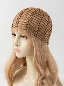 1 chiếc mũ len móc thủ công nhẹ, thời trang mùa xuân/thu dành cho nữ, phù hợp với phong cách boho hàng ngày. - B - Xem 15
