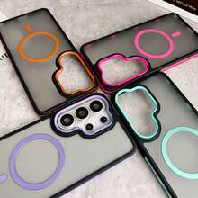 Ốp lưng điện thoại từ tính trong suốt mờ cao cấp chống rơi cho Galaxy S26 Ultra/S25/S24 Ultra/S23 Ultra - xanh nhạt - Xem 3
