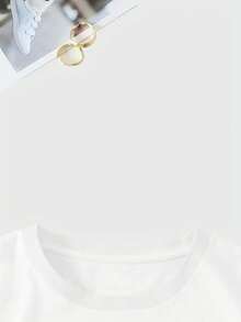 Camiseta de Verano Premium para Mujer, Estampado de Mariposas, 100% Algodón, Manga Corta, Cuello Redondo, Estilo Casual Básico, Lavable a Máquina 79294 - Blanco - Ver 4
