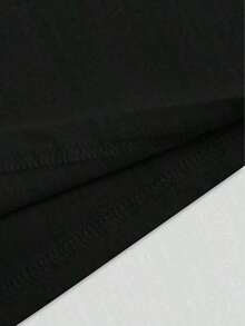 Women's Summer Tops 2026, Casual Letter And Snake Print, Round Neck, Loose And Comfortable, Women's Summer Clothes, Elegant Plus Size Tops For Women, Round Neck, 100% Cotton, Soft Fabric, Short Sleeve - 黑色 - 查看 4