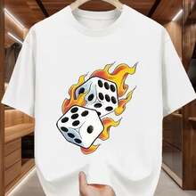 Printed T-Shirt For Men And Women - 白色 - 查看 1