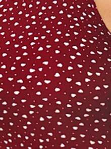 Vestido ajustado de cuello halter con estampado floral - Rojo - Ver 7