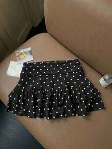 Xghhjm Falda Mini de Terciopelo Negro con Volantes para Mujer, Ideal para Fiestas de Invierno - Negro 3 - Ver 3