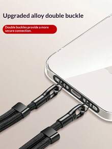 Adjustable Phone Lanyard, Anti-Lost Anti-Drop Long Strap, Multifunctional Phone Accessory, 7mm Thick Braided Cord, Fashionable High-End Hanging Decoration, Suitable For Outdoor Travel, Hiking, Shopping, Anti-Theft, Key Chain, Gift For Family And Friends - Multicolor - Double Ear Clips - View 3