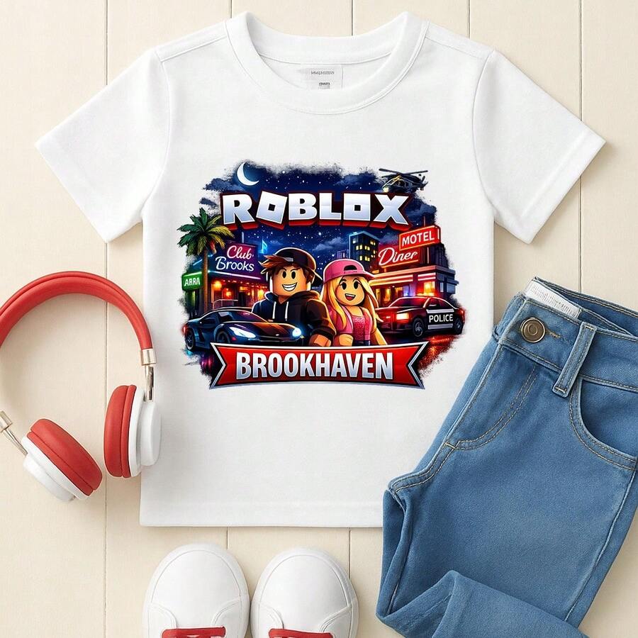 Children's  BrookHaven T-Shirt, Shirts For Women Vintage Summer T Shirts Black Tops Cotton T Shirt Summer Outfit For Women Summer Tops Tops For Women Vacation Outfits Woman Country Concert Outfit Graphic T Shirt Concert Outfit, Holiday Outfits For Women, Men's Holiday Shirts, Summer Outfits For Men, Men's Clothes, T Shirts For Men, Toddler Boy Clothes, Toddler Girls Clothes, Teen Shirts, Shirts For Teen Girls, Clothes For Teen Girls, Teen Boys, Teen Boy Shirts, Tweens Girl Clothes, Clothes For Girls, Girls Summer Clothes, Tweens Boy Clothes. - White - View 1