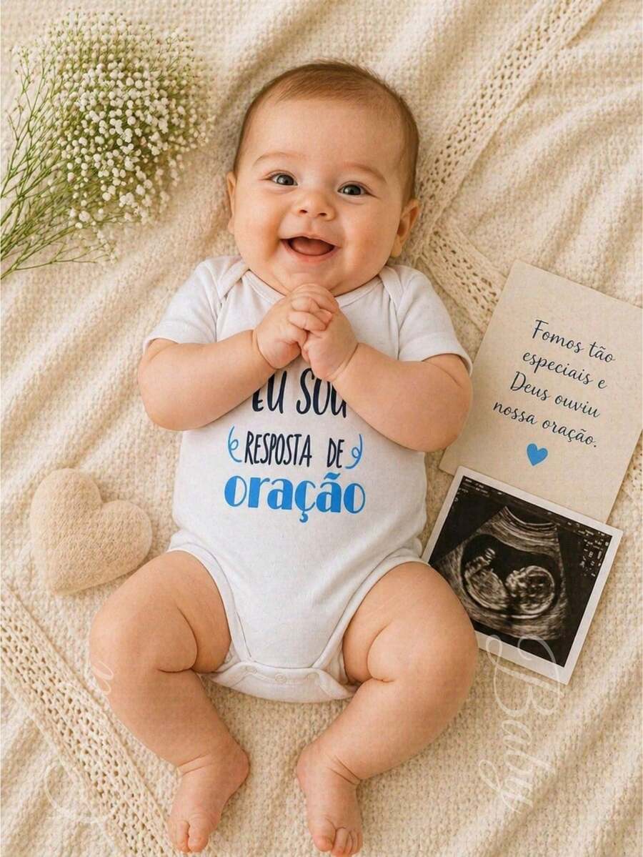 Body de Bebê Temático Resposta de Oração - Branco - Visão 1