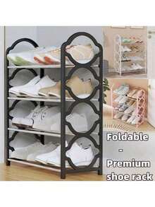 1pc Multi-Layer Storage Shoe Rack, Organizer Shoe Rack, Multi-Functional Shoe Rack, Shoe Rack Organizer, Shoe Storage Rack, Shoe Storage Unit, Thickened Shoe Rack, 4-Layer Shoe Rack, Closet Shoe Rack, Floor Shoe Rack Cabinet, Black , White , Pink, Space-Saving Stackable, Shoe Cabinet Storage, Shoe Storage, Home Decor Living Room, Home Decor, Shoe Rack Organizer - Multicolor - View 3