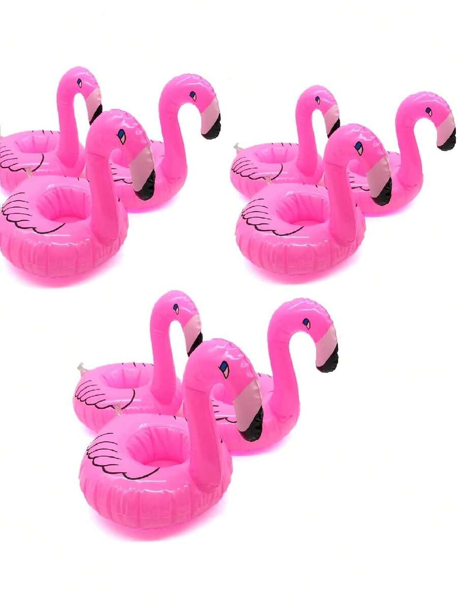 Pequeño estante para bebidas con flamenco, estante inflable para bebidas de bañera de hidromasaje con parche de reparación, mini estante flotante para bebidas con flamenco, estante para bebidas de piscina - flamencos - Ver 1