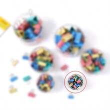 彩色混色長尾夾套組－6種尺寸（12-60入）附收納桶，可愛桌面用品，適用居家、辦公室與學校 - 長尾夾[桶裝] - 查看 16
