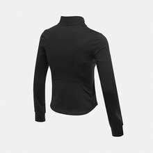 Áo khoác thể thao dài tay cổ đứng, khóa kéo, dáng suông, đa năng adidas SLIM KNIT JKT LOGO màu đen dành cho nữ KF2666 - màu đen - Xem 3