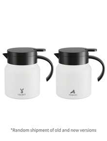 Meoky Bình đựng cà phê cách nhiệt chân không bằng thép không gỉ dung tích 27/32oz, bình rót đồ uống nhỏ, thích hợp cho cà phê, sữa, sô cô la nóng và các loại đồ uống khác. - trắng - Xem 2