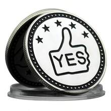 1pc Yes/No Decision Coin, Metal Wishing Coin For Stress Relief, Funny Fate Choice Commemorative Coin, Party Game Prop - Multicolor - View 7