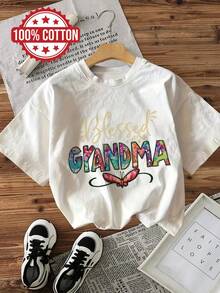 | Exquisite Design | Loose And Comfortable | Easy To Match | Women's Spring And Summer Tops, Comfortable Style, Butterfly Floral Print, Pure Cotton, Casual Daily Wear, Short Sleeve, Round Neck, Women's T-Shirt [Hongk] - 白色 - 查看 1