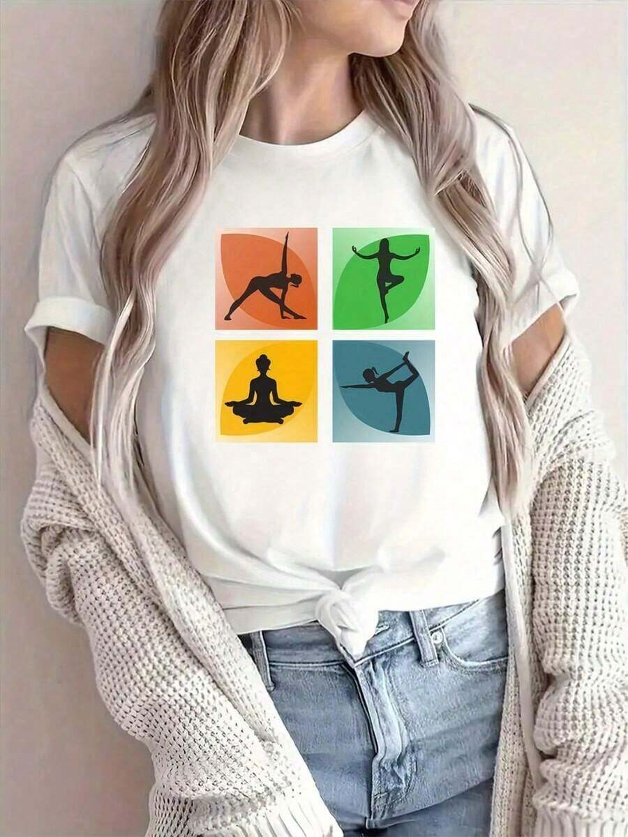 Nueva Llegada 2026: Camiseta Gráfica de Moda Urbana con Estampados Modernos, Apariencia Hermosa, Material Suave y Cómodo, Alta Calidad, Ideal para Regalos de Navidad, Halloween y Acción de Gracias. Tela Suave, Transpirable, 100% Algodón, Camiseta Gráfica para Mujer de Uso Diario. - Blanco - Ver 1