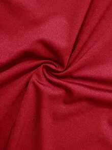 Vestido ajustado corto de manga corta con cuello en V liso para baile de graduación - Burdeos - Ver 9