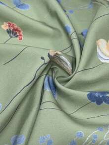 Vestido midi con estampado floral y estilo envolvente para mujer - Verde - Ver 6